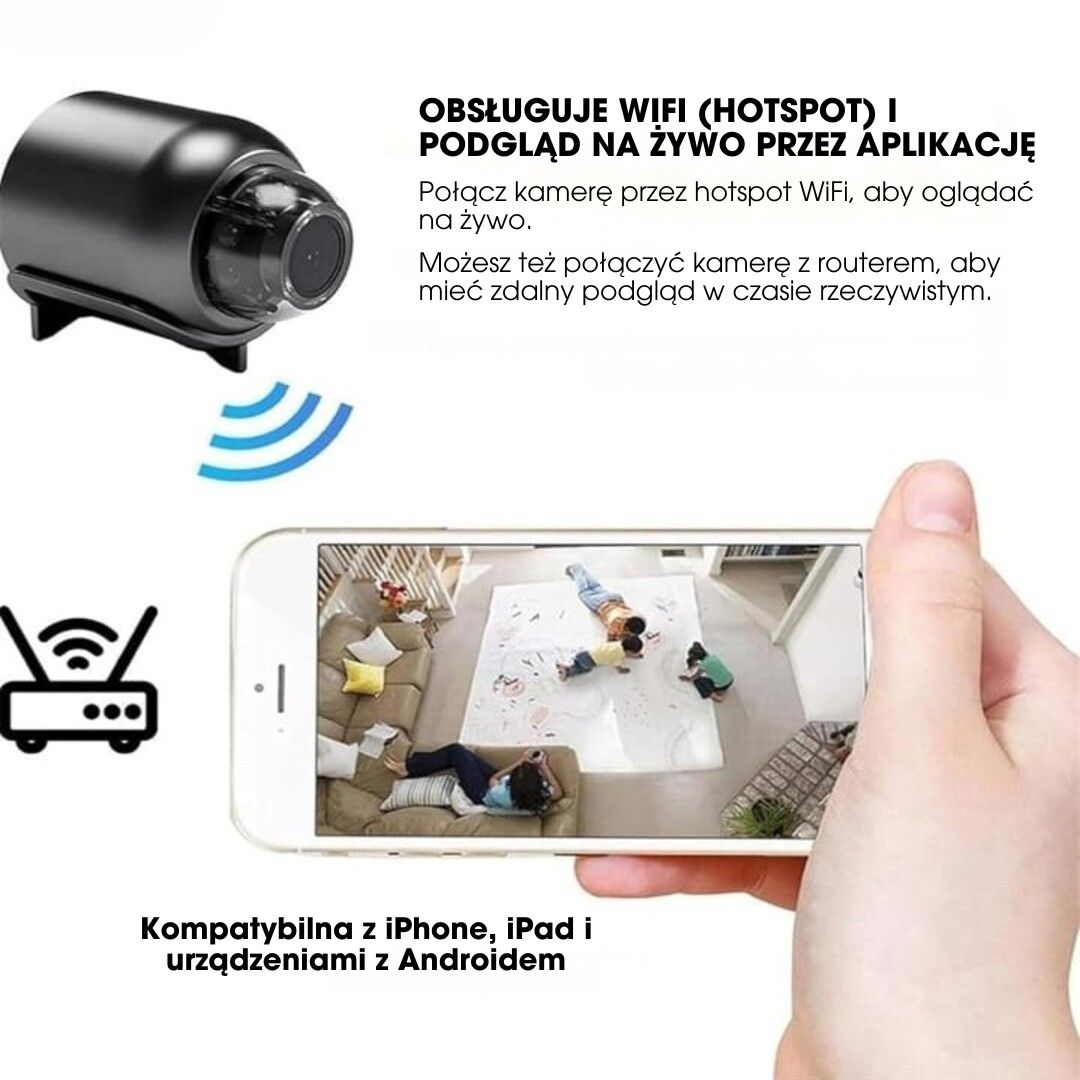 NanoGuard™ – Mini kamera bezpieczeństwa z nocnym widzeniem i powiadomieniami