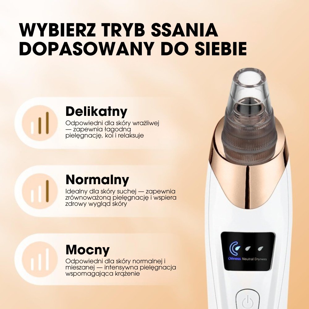 PorePro™ – 6-w-1 oczyszczacz porów z regulacją siły ssania i zestawem do wyciskania